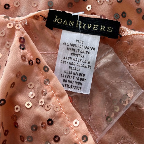 TOP, SEQUINS ALL OVER, ROSE, SIZE PLUS, DRAPED NECK, GORGEOUS, RED CARPET STYLE, - Picture 3 of 8